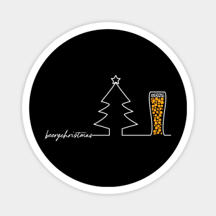 Beery Christmas line tree and glass Magnet